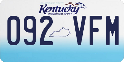 KY license plate 092VFM