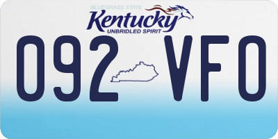 KY license plate 092VFO