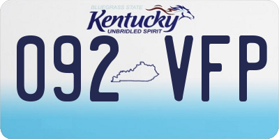 KY license plate 092VFP