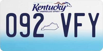 KY license plate 092VFY