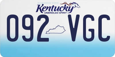 KY license plate 092VGC