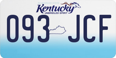 KY license plate 093JCF