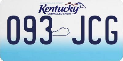 KY license plate 093JCG