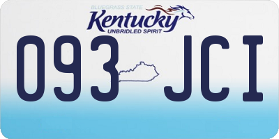 KY license plate 093JCI