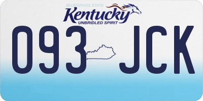 KY license plate 093JCK