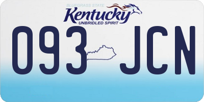 KY license plate 093JCN