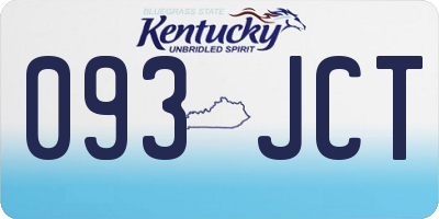 KY license plate 093JCT