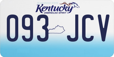KY license plate 093JCV