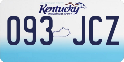 KY license plate 093JCZ