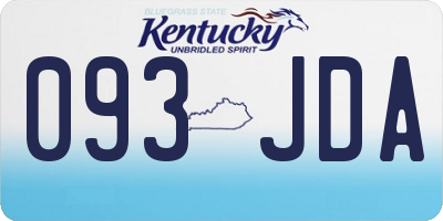 KY license plate 093JDA