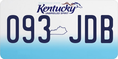 KY license plate 093JDB