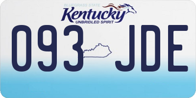 KY license plate 093JDE