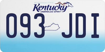 KY license plate 093JDI