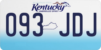 KY license plate 093JDJ