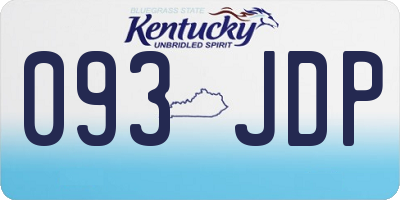 KY license plate 093JDP