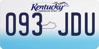 KY license plate 093JDU