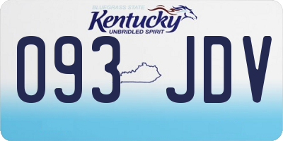 KY license plate 093JDV