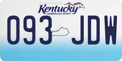 KY license plate 093JDW