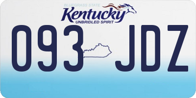 KY license plate 093JDZ