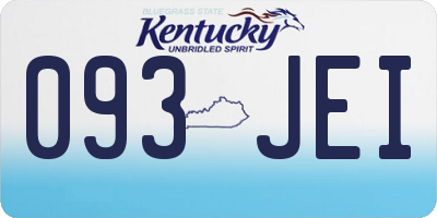 KY license plate 093JEI