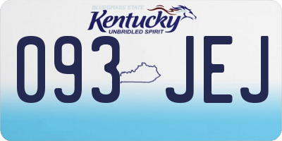 KY license plate 093JEJ