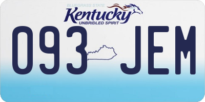 KY license plate 093JEM