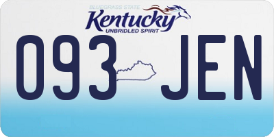 KY license plate 093JEN