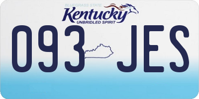 KY license plate 093JES