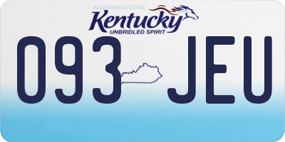 KY license plate 093JEU