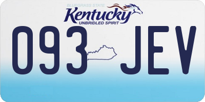 KY license plate 093JEV