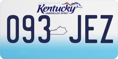 KY license plate 093JEZ