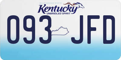 KY license plate 093JFD