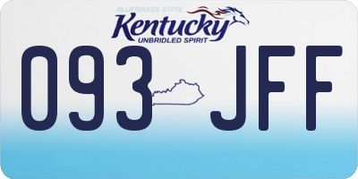 KY license plate 093JFF