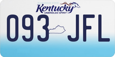 KY license plate 093JFL