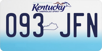 KY license plate 093JFN