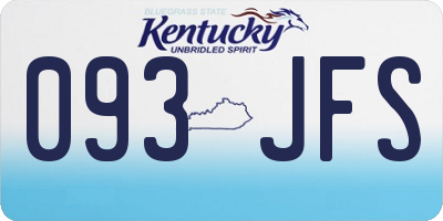 KY license plate 093JFS