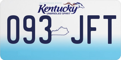 KY license plate 093JFT