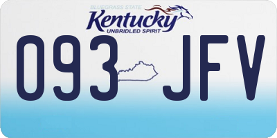 KY license plate 093JFV
