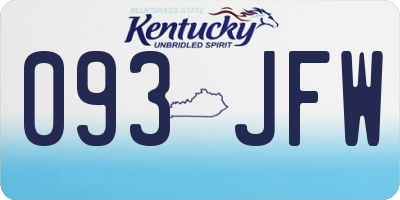 KY license plate 093JFW