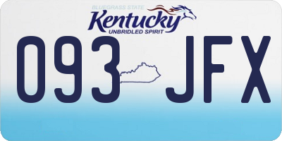 KY license plate 093JFX