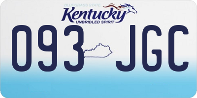 KY license plate 093JGC