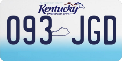 KY license plate 093JGD