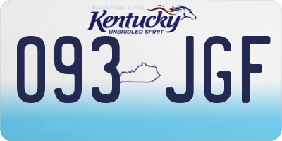 KY license plate 093JGF
