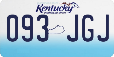 KY license plate 093JGJ