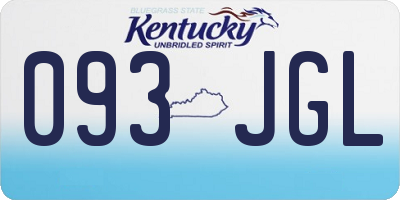 KY license plate 093JGL
