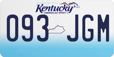 KY license plate 093JGM