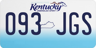 KY license plate 093JGS