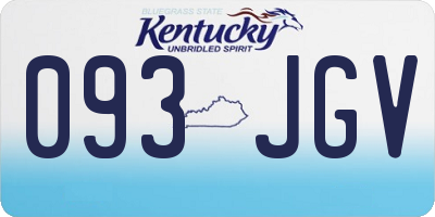 KY license plate 093JGV