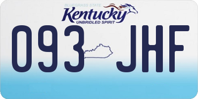 KY license plate 093JHF