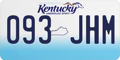 KY license plate 093JHM